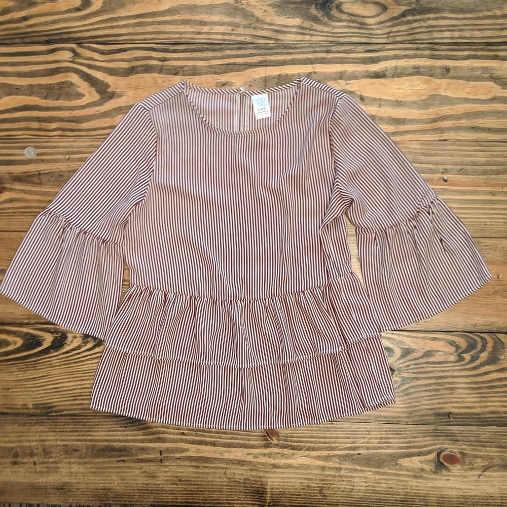 Time and Tru Stripe Peplum Top